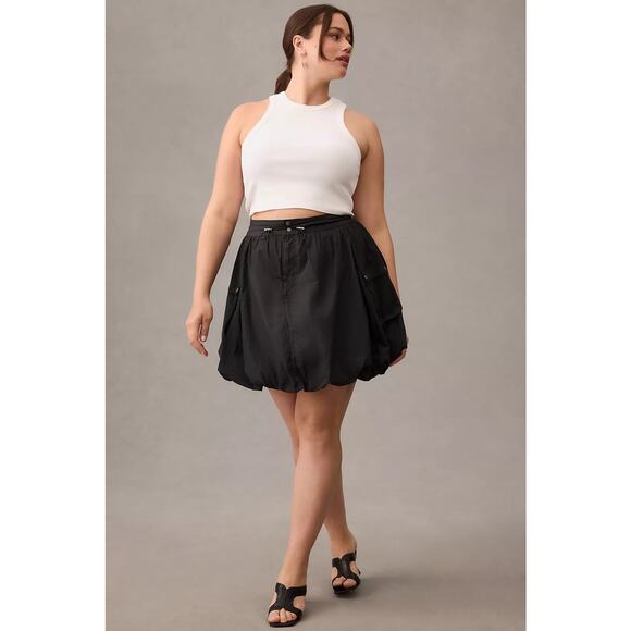 Anthropologie Pilcro Parachute Mini Bubble Skirt in Chartreuse Sz 12 - Picture 11 of 11